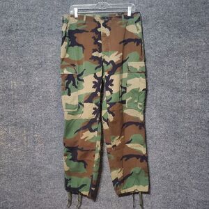 U.S. Military Woodland Camo Pants Mens M (31-35) Short Combat Trousers Grunge